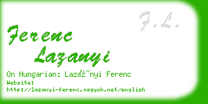 ferenc lazanyi business card